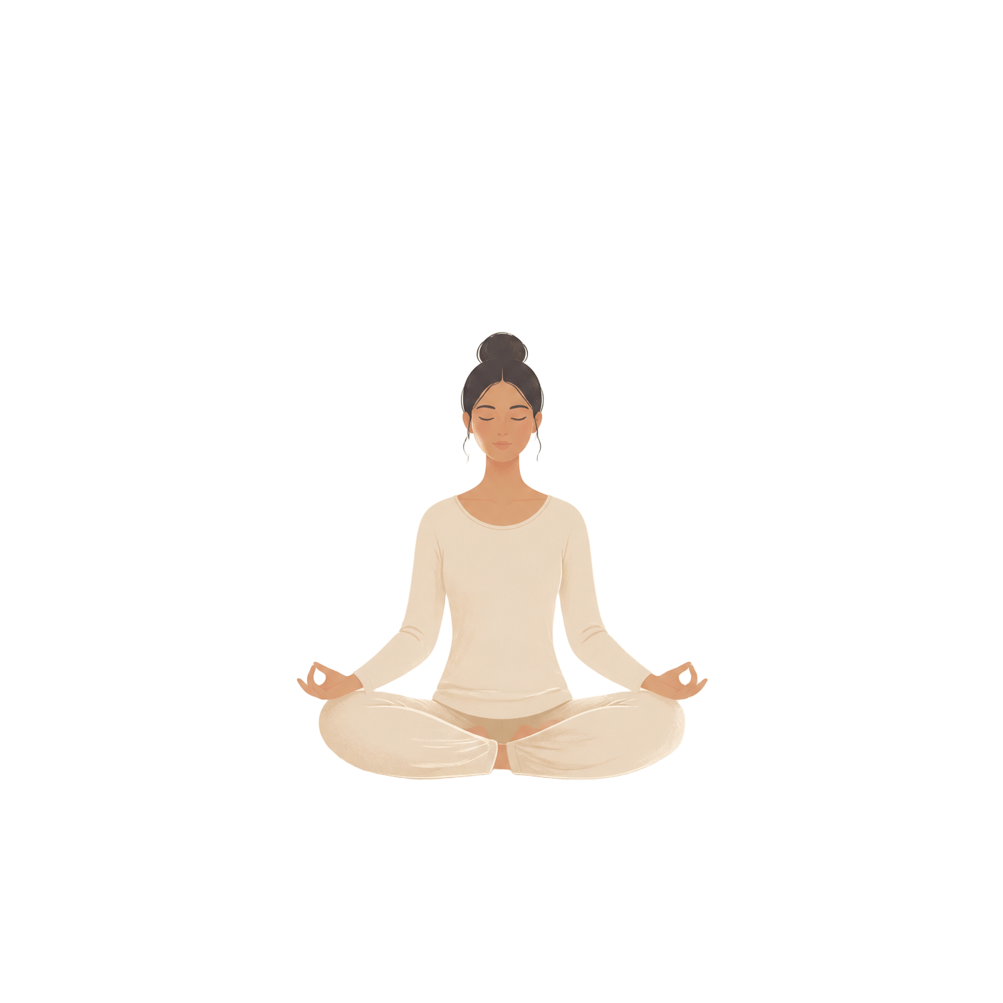 A person meditating calmly