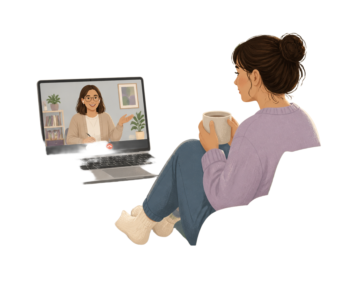 A calm online therapy session
